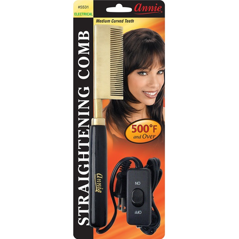 Annie: Electrical Straightening Comb - Medium Curved Teeth #5531 Annie: Electrical Straightening Comb - Medium Curved Teeth #5531