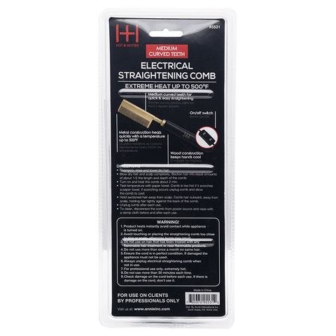Hot & Hotter Electric Straightening Hot Comb Medium Curved Teeth Hot & Hotter Electric Straightening Hot Comb Medium Curved Teeth