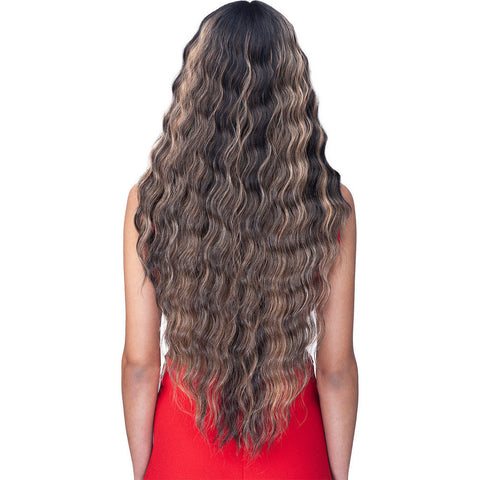 Bobbi Boss Designermix Human Hair Blend 4" Deep Part HD Synthetic Lace Front Wig - MOLP002 Kaba