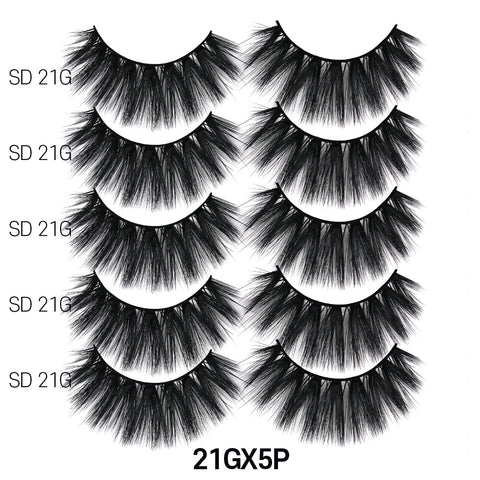 3D FAUX MINK 5 PAIRS VALUE PACK