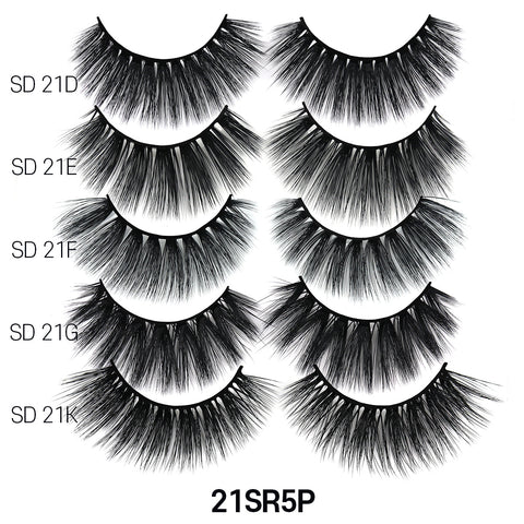 3D FAUX MINK 5 PAIRS VALUE PACK
