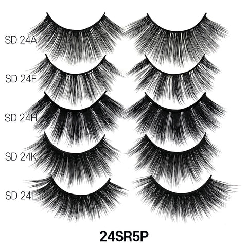 3D FAUX MINK 5 PAIRS VALUE PACK