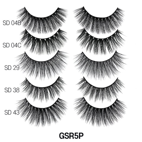 3D FAUX MINK 5 PAIRS VALUE PACK