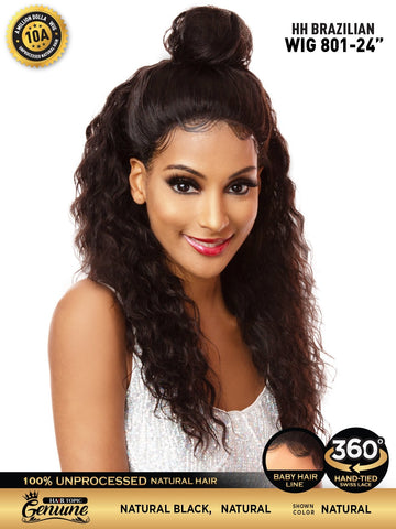 Hair Topic Genuine 10A HH Brazilian Lace 360 Wig 801-24"