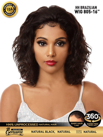 Hair Topic Genuine 10A HH Brazilian Lace 360 Wig 805-16"