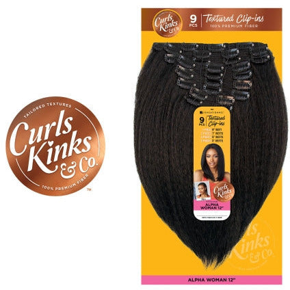 Sensationnel Curls & Kinks Co Synthetic Clip-Ins - Alpha Woman 12"