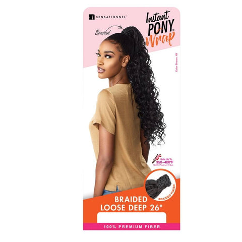 Sensationnel Instant Pony Wrap Synthetic Ponytail - Braided Loose Deep 26"