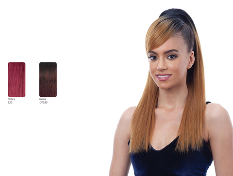 SHAKE N GO FREETRESS EQUAL DRAWSTRING PONYTAIL AND SWOOP SIDE BANG SMOOTH YAKY