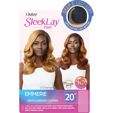 Outre Sleek Lay Part Synthetic HD  Deep C Lace Part Wig - Emmerie