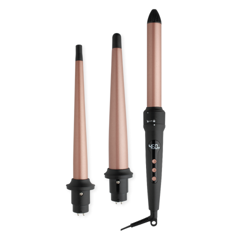 Hot & Hotter 3 in 1 Interchangeable Digital Curling Wand Set