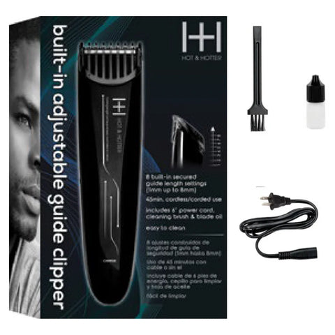 Hot & Hotter Adjustable Guide Rechargeable Clipper Black