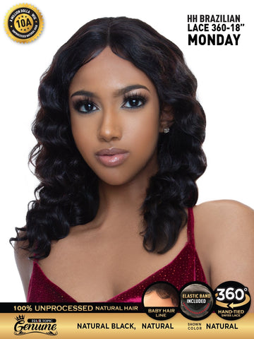 Hair Topic Genuine 10A HH Brazilian Lace 360-18" Wig MONDAY