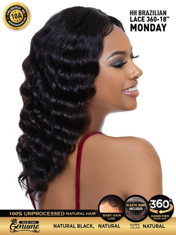 Hair Topic Genuine 10A HH Brazilian Lace 360-18" Wig MONDAY