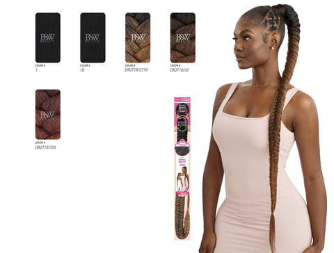 OUTRE SYNTHETIC HAIR PRETTY QUICK PONY TAIL - NATURAL BRAIDED FISHTAIL 42"