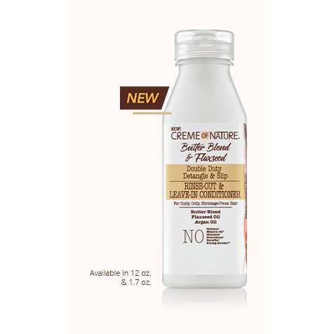 Creme of Nature: Butter Blend & Flaxseed 3-In-1 Rinse Out & Leave-In Conditioner 12oz
