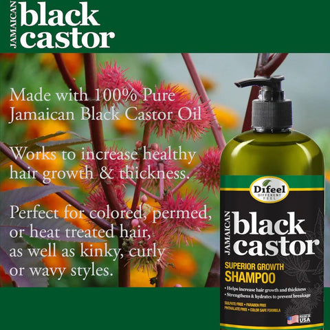 Difeel: Superior Growth Jamaican Black Castor Shampoo 12oz
