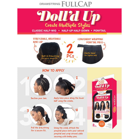 Model Model Doll'd Up Synthetic Full Cap Half Wig - Charm'd