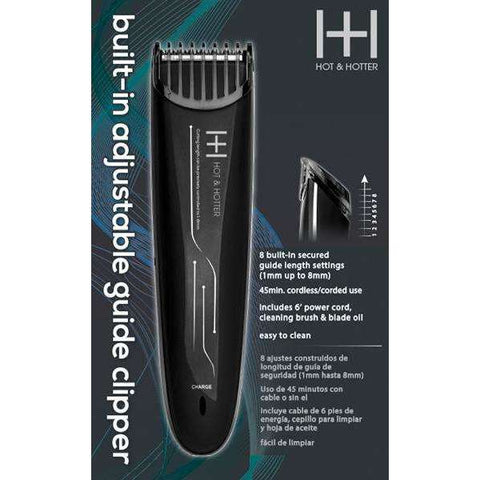 Hot & Hotter Adjustable Guide Rechargeable Clipper Black