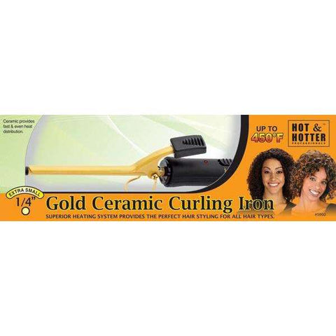 Hot & Hotter Gold Ceramic Electric Curling Iron 1/4In