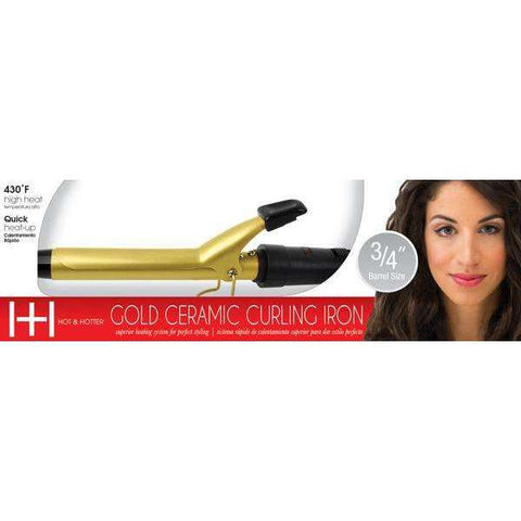 Hot & Hotter Gold Ceramic Electric Curling Iron 3/4 inch